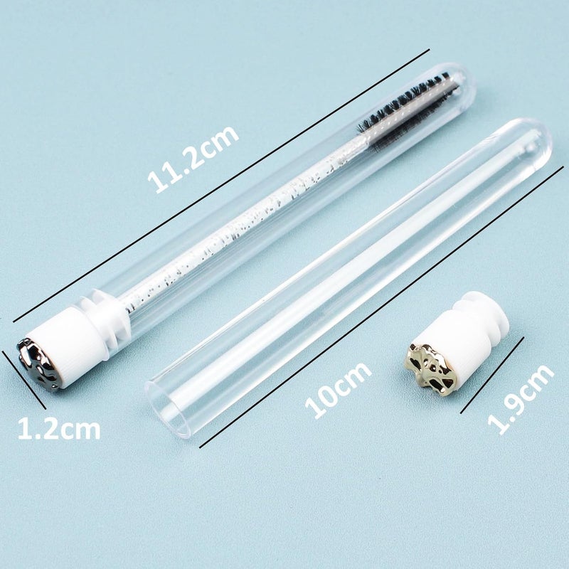SenRocc 20pcs Mascara Wands Tube Reusable Lash Brush Metal Tube Eyelash Brush Tubes Spoolies Lash Extension Brushes Applicators Makeup Tools (Metal-MlX) - Image 3